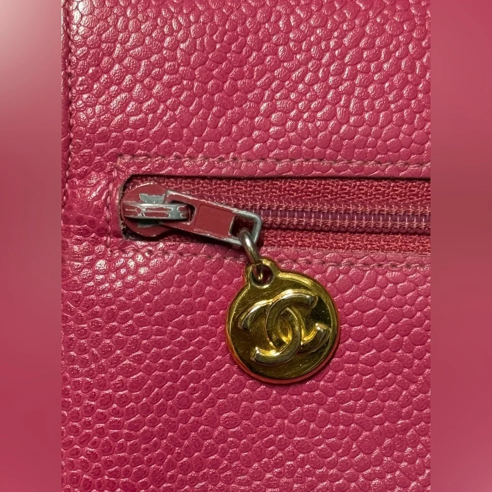 Chanel timeless double flap pink wallet